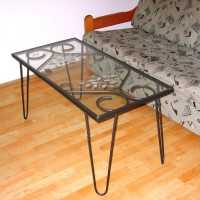 Konferenční stolek s broušeným sklem